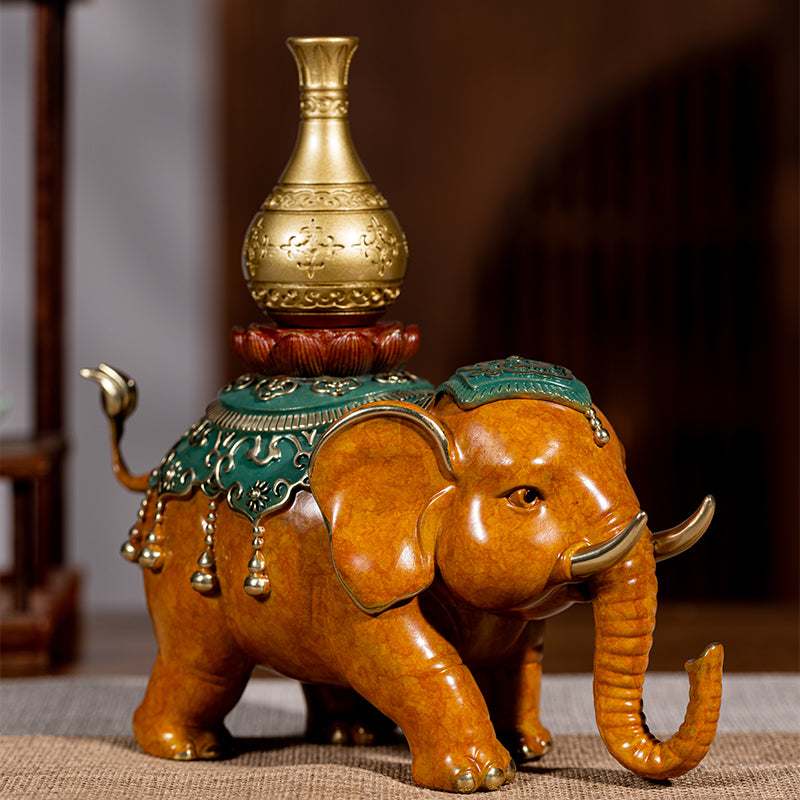 Peace & Auspiciousness Elephant Set (White)